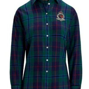Lauren Ralph Lauren Shirt Crest Button-Up Size 2X TTG Womens Plaid Cotton